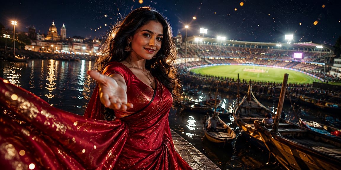 বগুড়ায় ক্রিকেট বেটিং পুরস্কারের পরিবেশে সাড়ি পরিহিত দর্শক