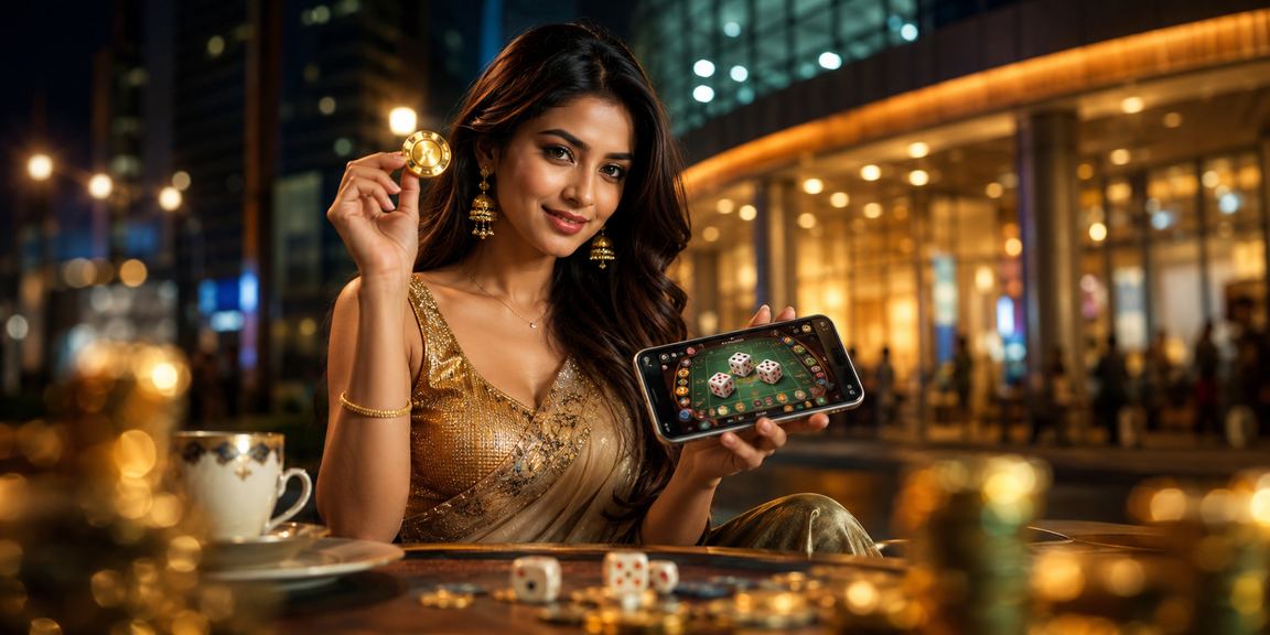 ঢাকায় ডাইস গেম খেলছেন একজন বাংলাদেশি মডেল — নিরাপদ বিনোদনের দৃশ্য